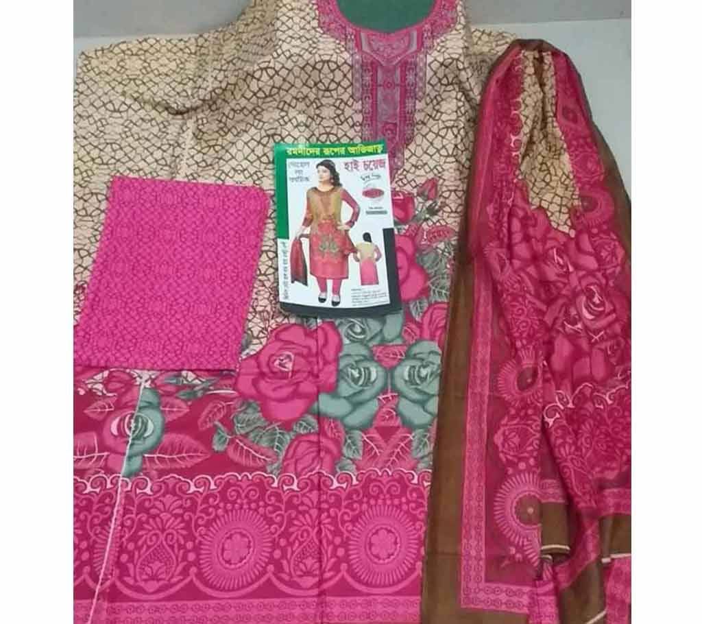  Unstitched Lawn cotton Salwar Kameez For Women 