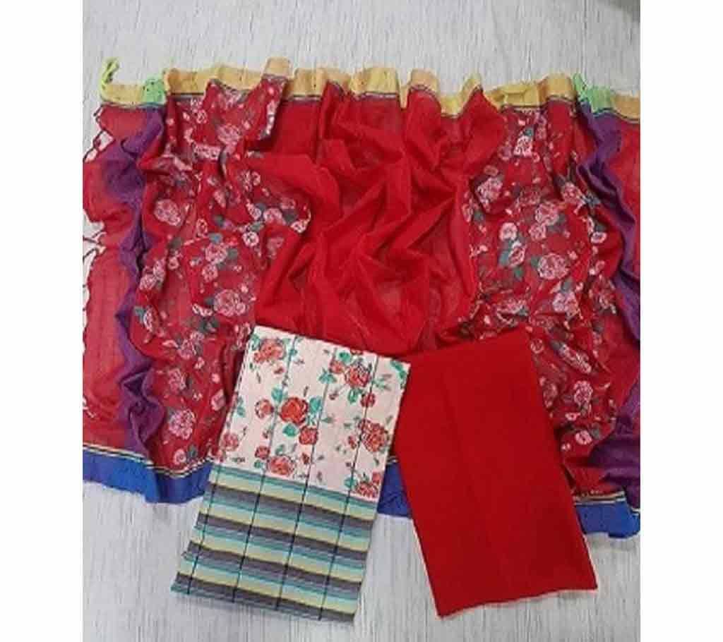 Handloom Tat Chomki Cotton Shalwar Kameez For women [3pcs]-7