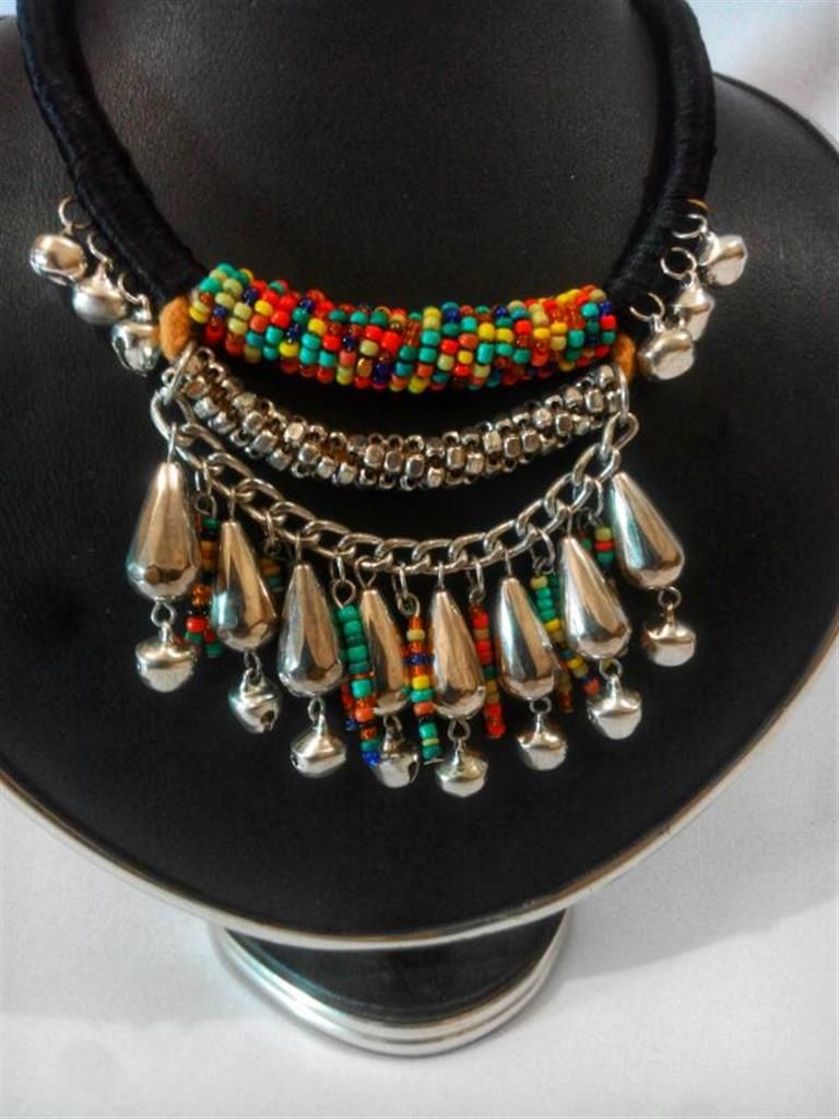 Beads and Alloy Setting Multilayer Jaipuri Necklace 