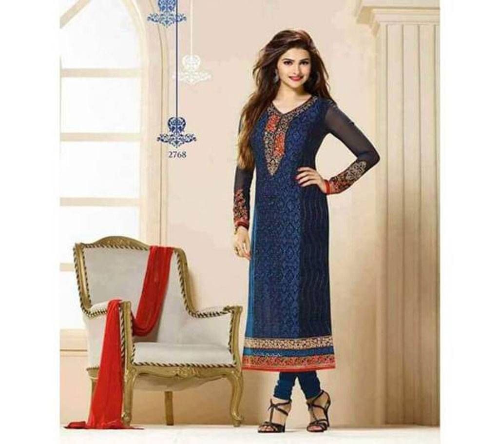 Blue ColorCotton Block Print Salwar Kameez