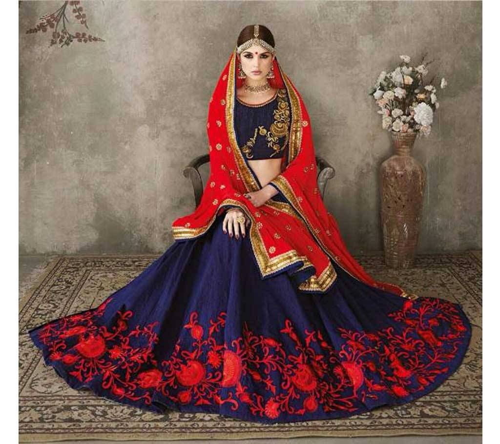 SEMI-STITCHED KATTAN LEHENGA