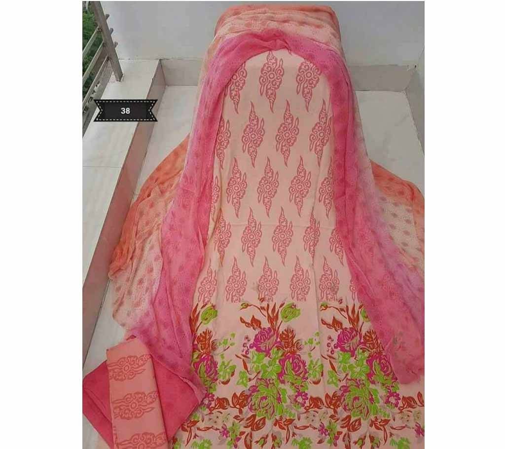 Linen Skin Print Three piece
