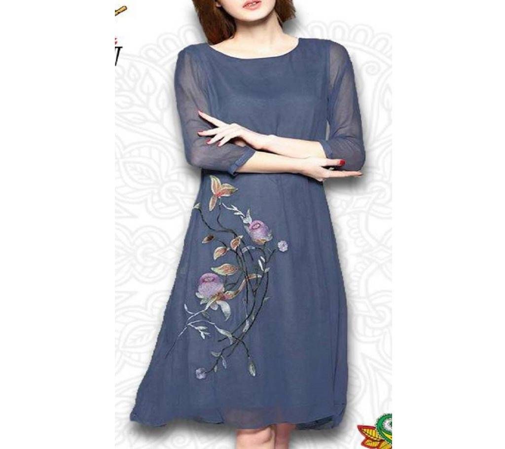 Fully Stitched Weightless Georgette Embroidery Kurti 