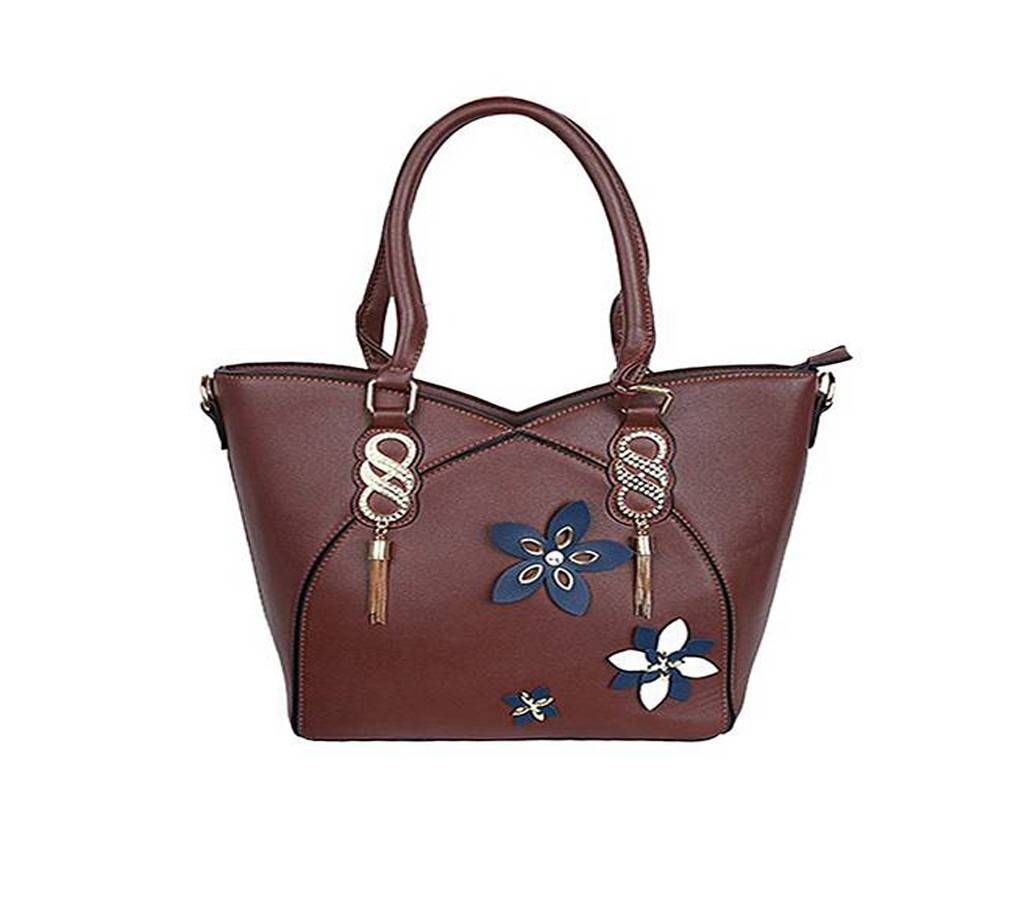 Coffee PU Leather Shoulder Bag for Women