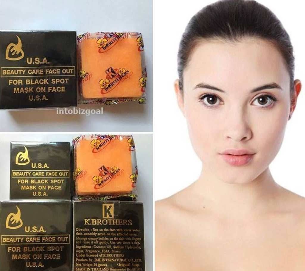 K-BROTHERS Original USA Beauty Care Face Out For Black Spot Whitening Soap 50g THAI 