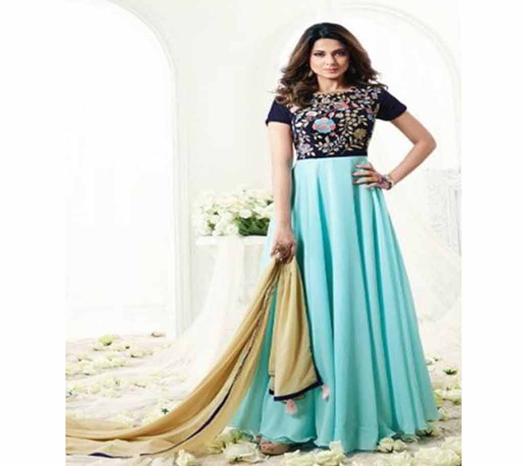 UNSTITCHED embroidery Georgette Floor Touch Anarkali Suit jenifar 024