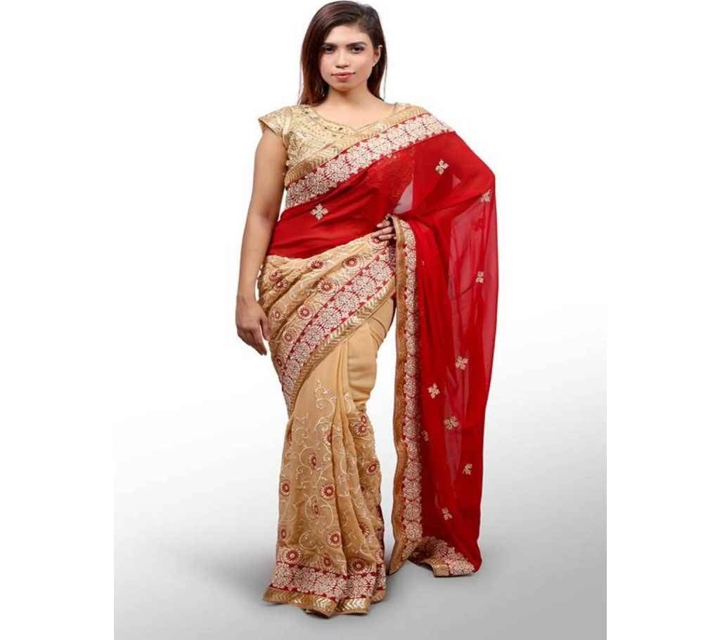 Georgette and embroidery work Saree ssc-735