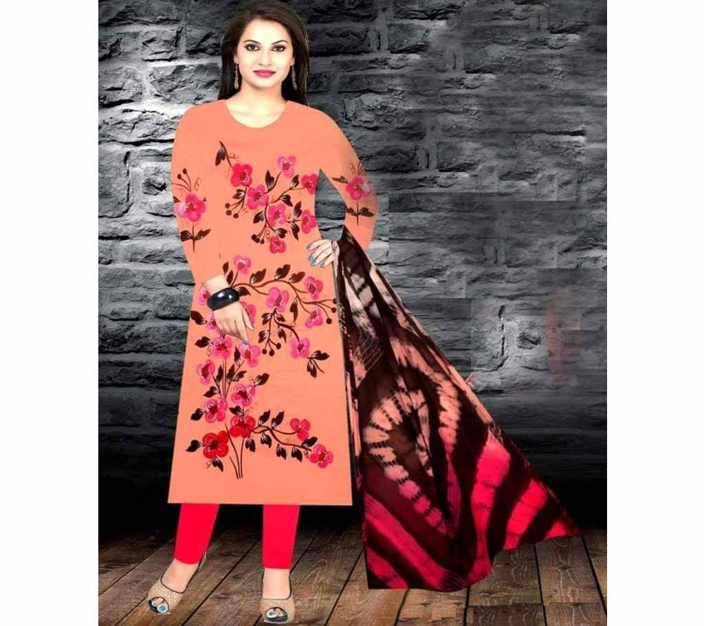 Unstitched brush printed cotton replica salwar kameez seblock-618