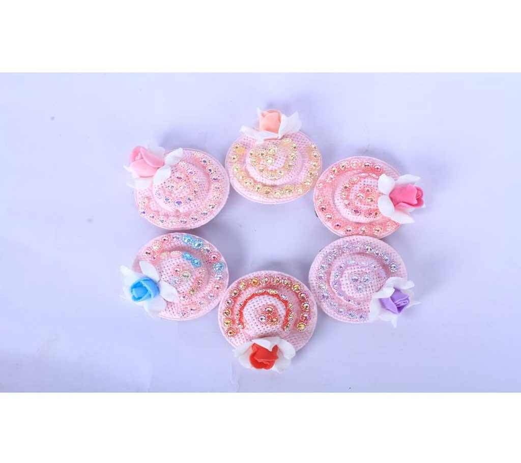 Rose hat hair clip-  6 PCs set