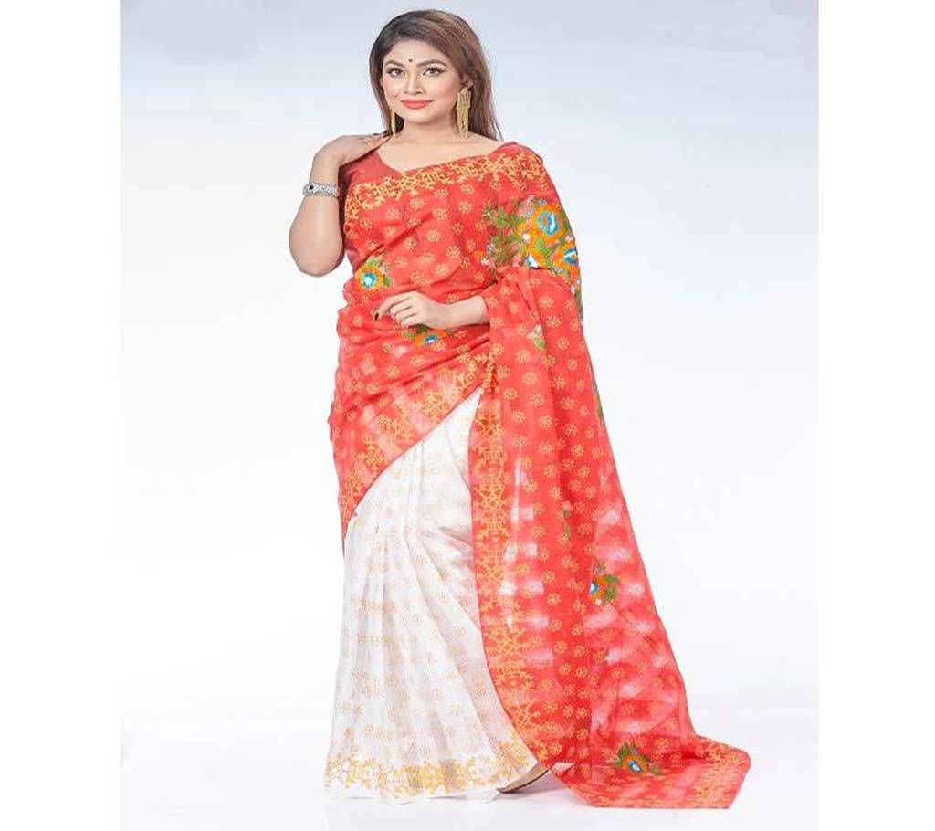 Check Silk Block Printed & Embroidery Work-188