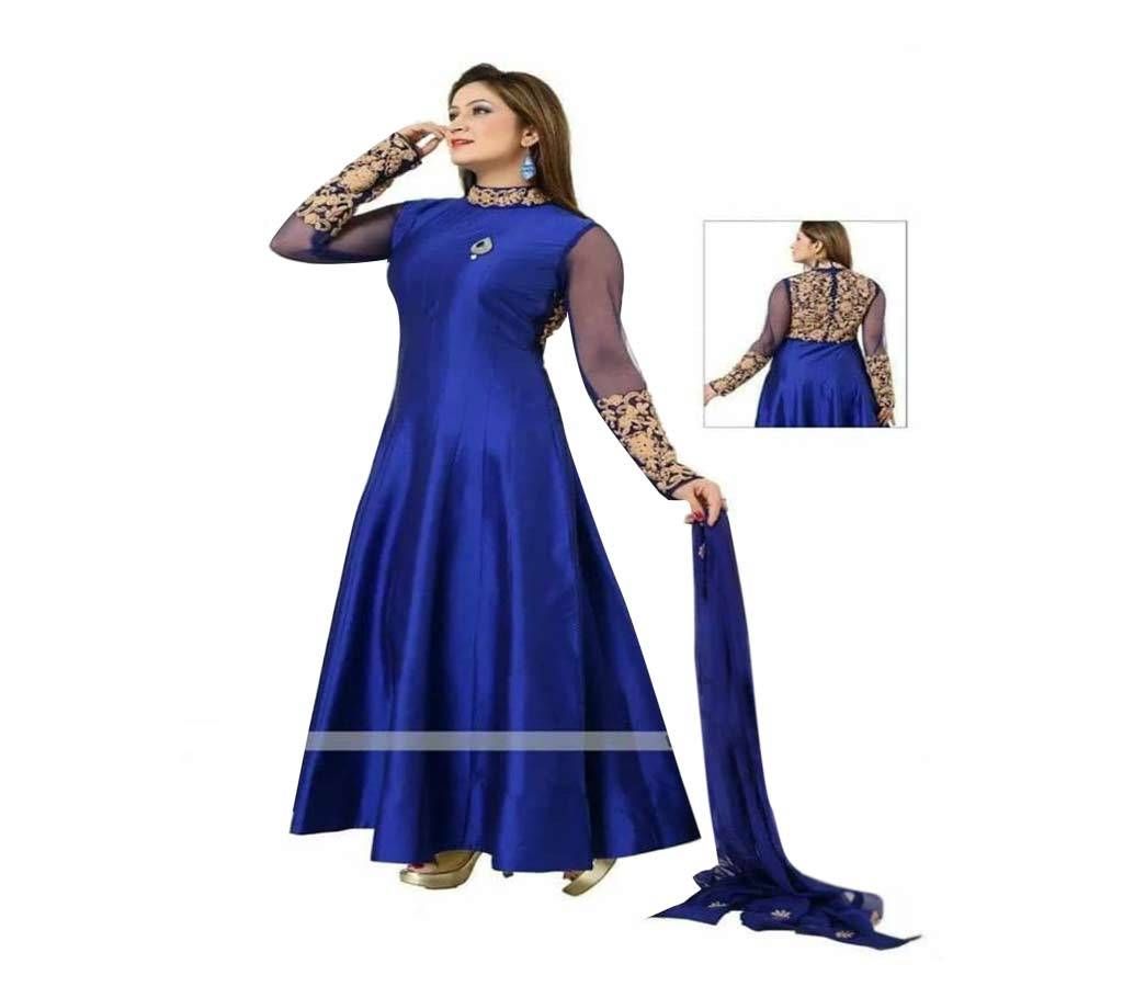 blue un-stitched georgette with embroidery salwar suit copy 