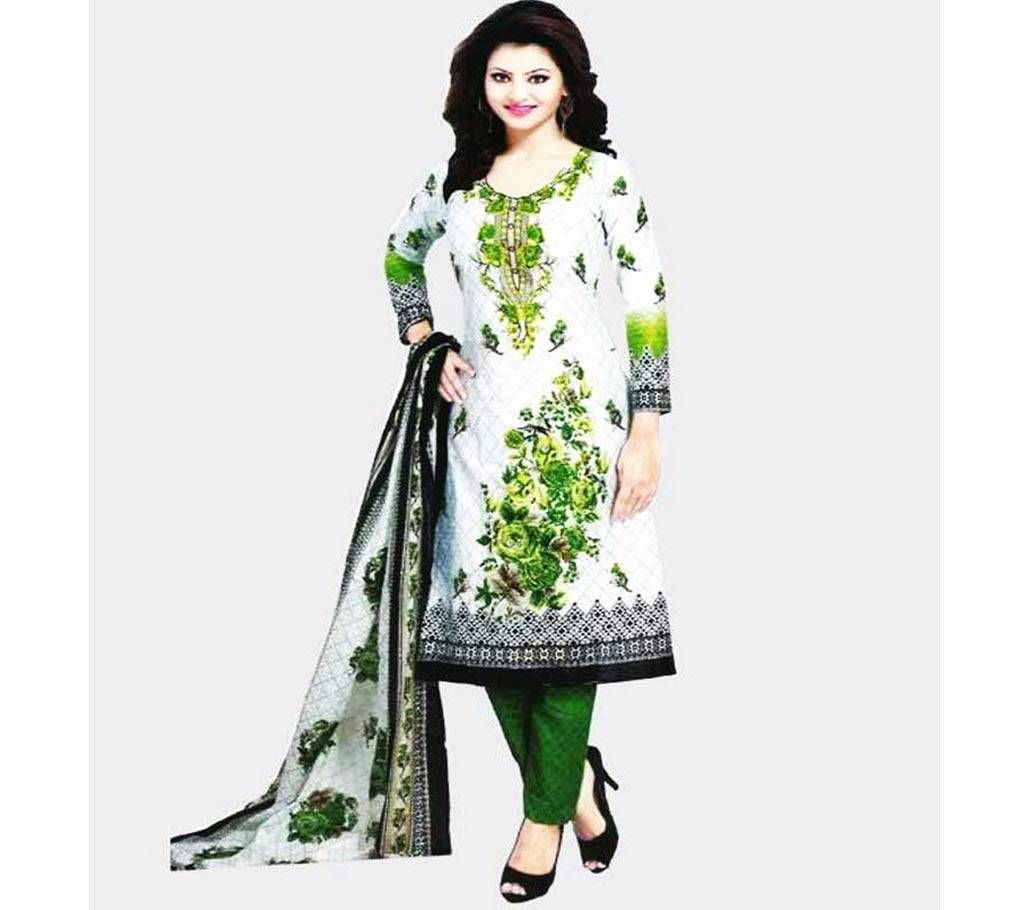 UNISTICHED PRINTED COTON THREE PIECE