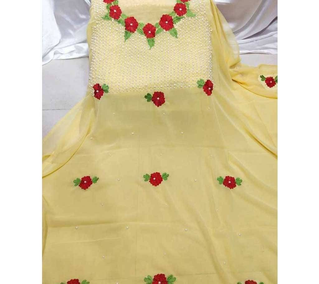 Unstitch Weightless Georgette & Embroidery Single Piece Kurti  