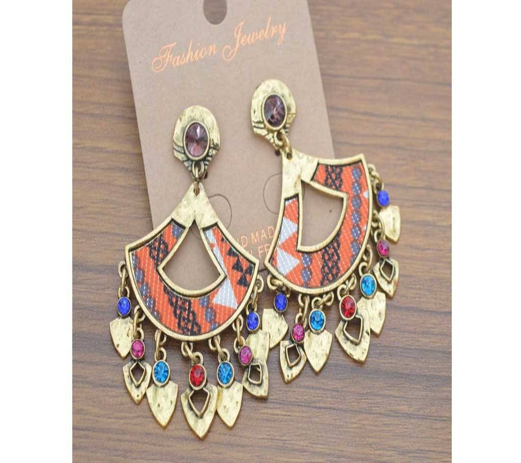 Stone Setting Colourful Earrings   