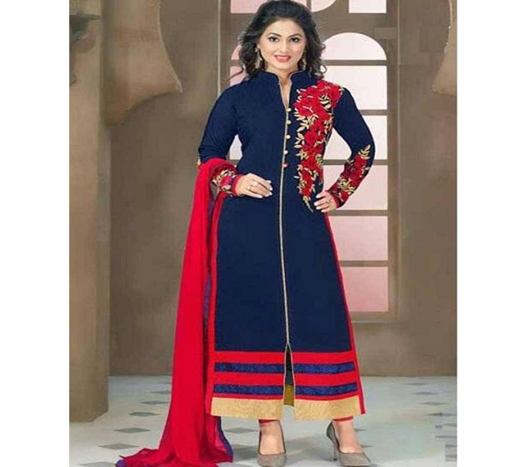 Unstitched block printed Rajdhani voyel cotton Salwar Kameez stblock-374