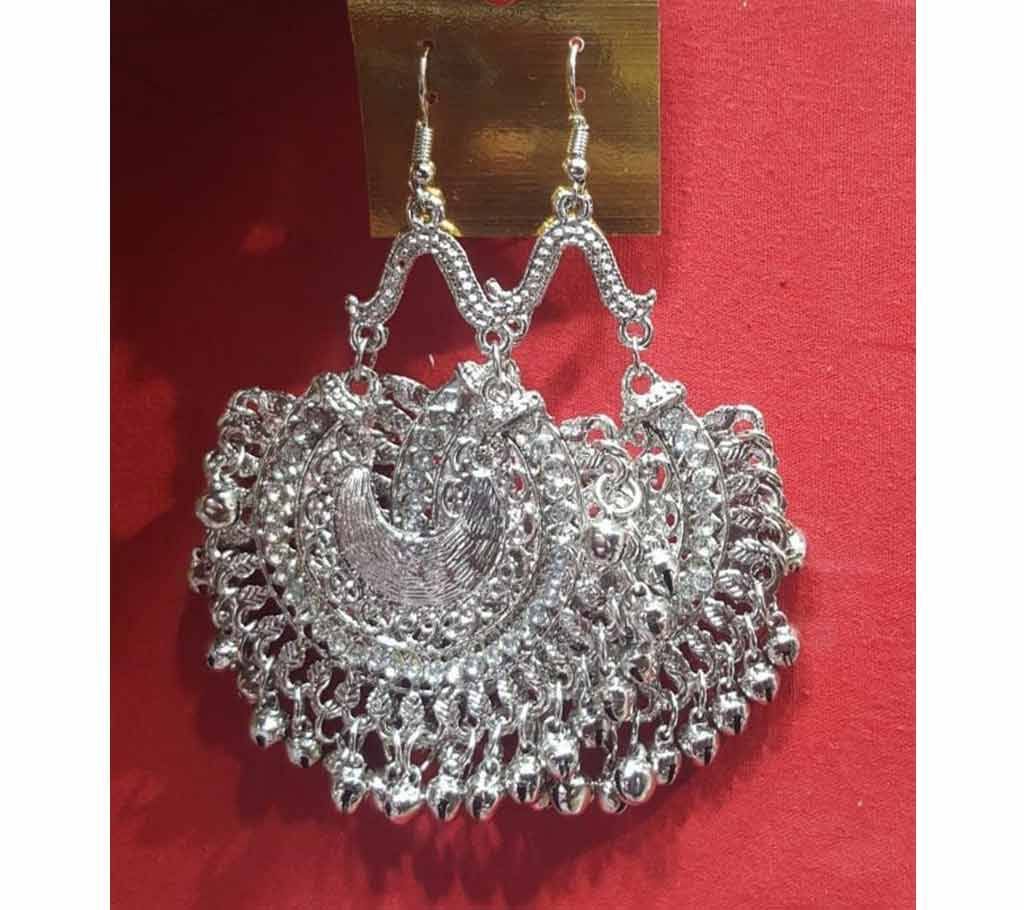 Stylish Silver Design with Jhumka Earring 1 Pair - 100- 4 code(SU668)