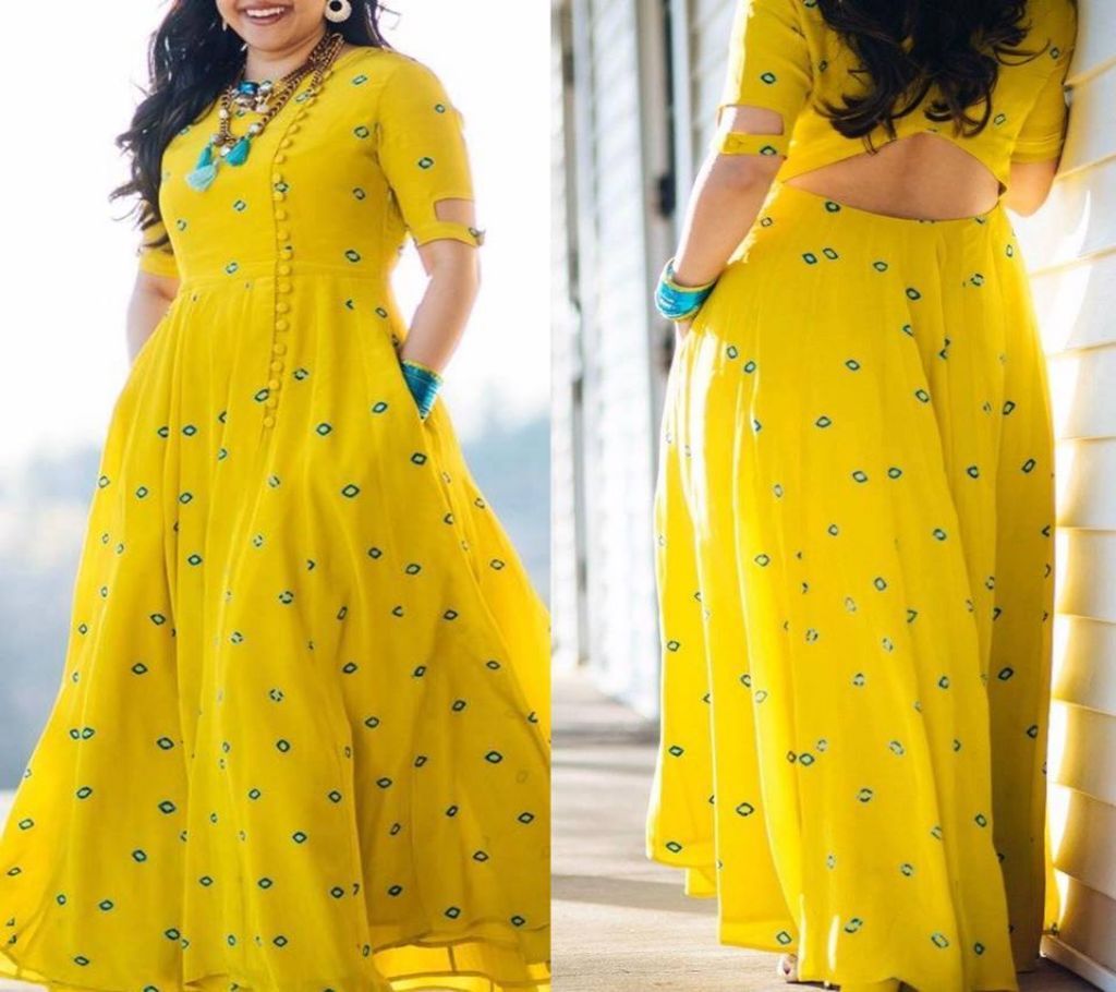 Unstitched yellow Salwar Kameez For Women