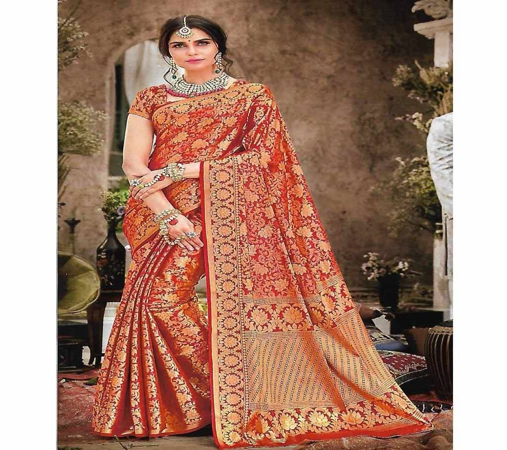 Indian Katan Saree With Blous Piece