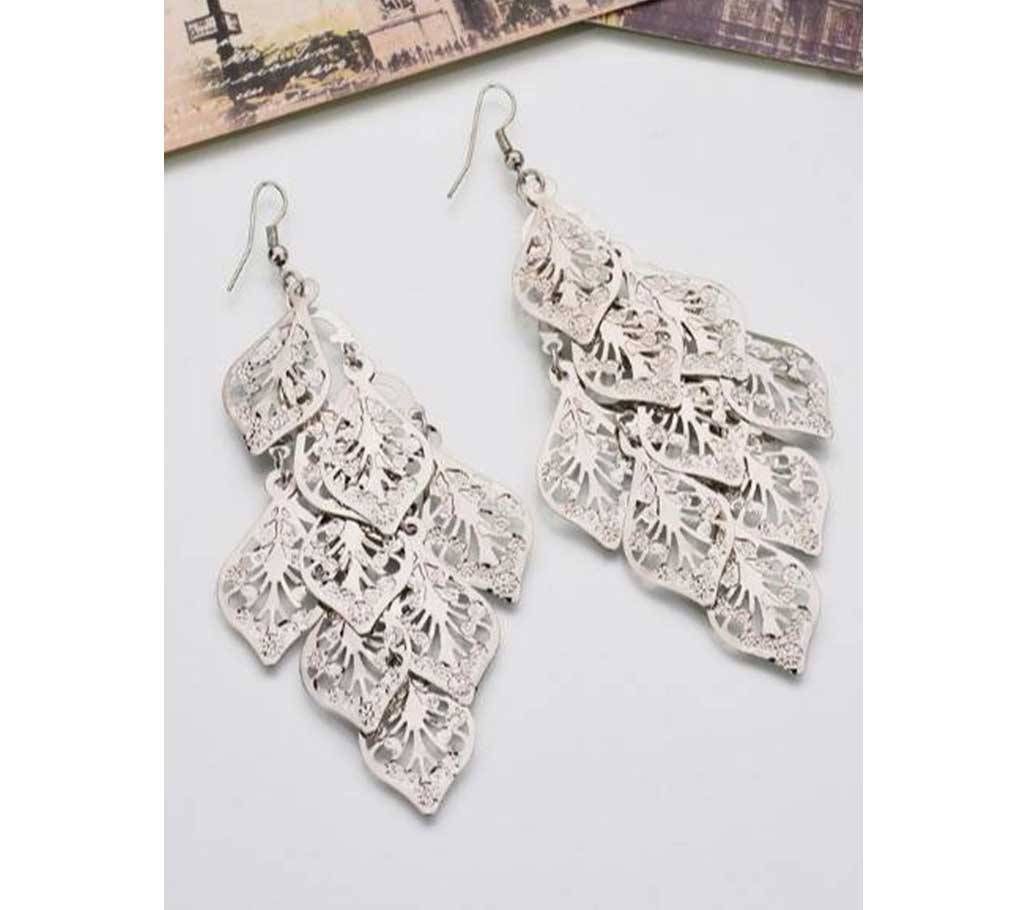 Long Hollow Metal  Drop Earrings For Women