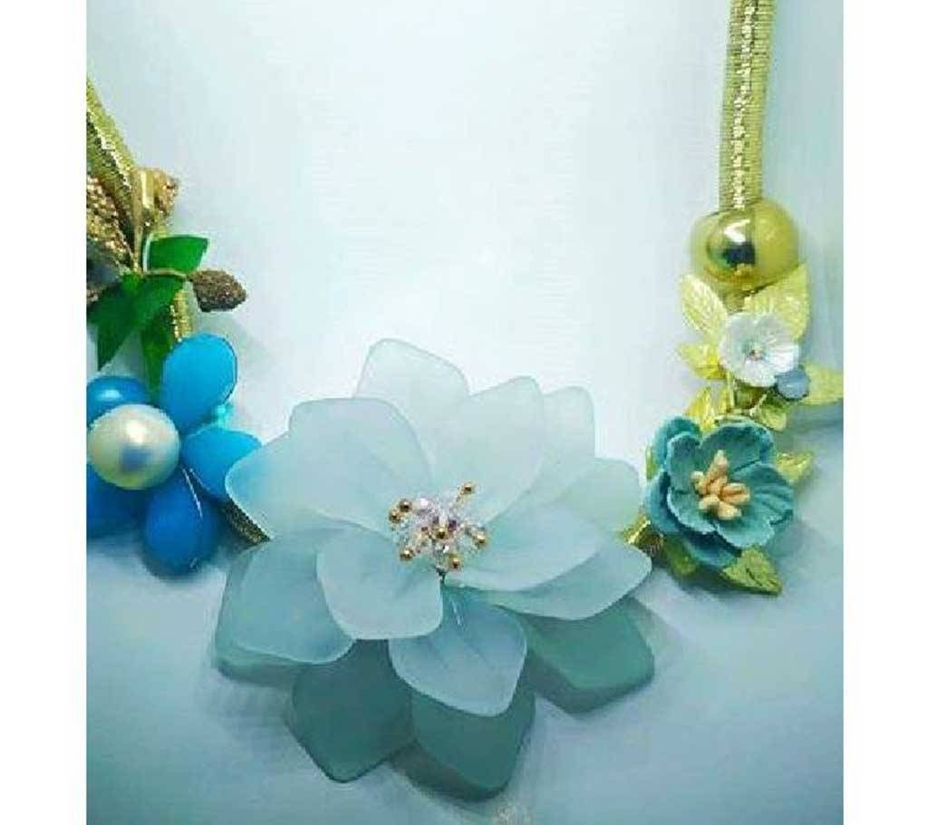 Floral Neckless - sky blue from Thailand