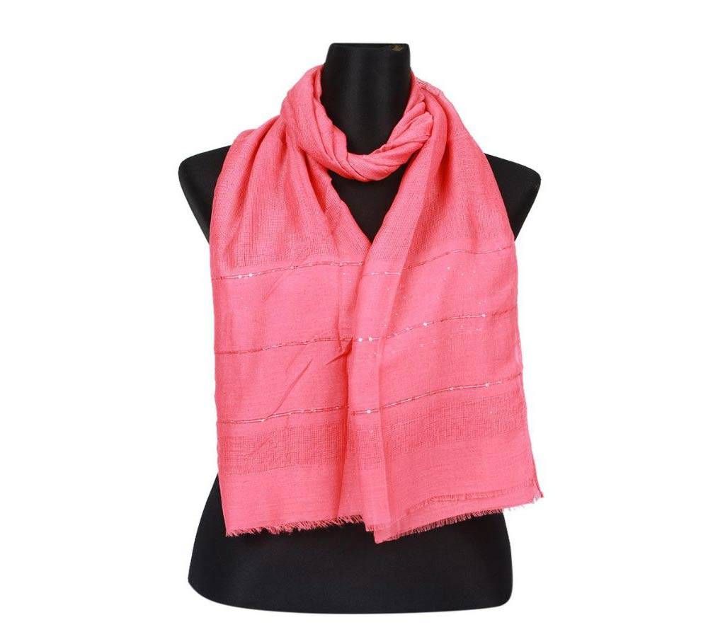 Hot Pink Cotton Sequins Hijab/Scarf For Women