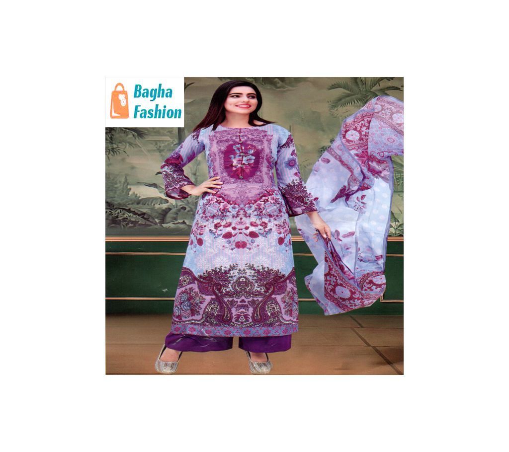 Cotton Digital Printed Multi Color Shalwar Kameez with Orna Pyjama For Women Very Comfortable (Free Size)