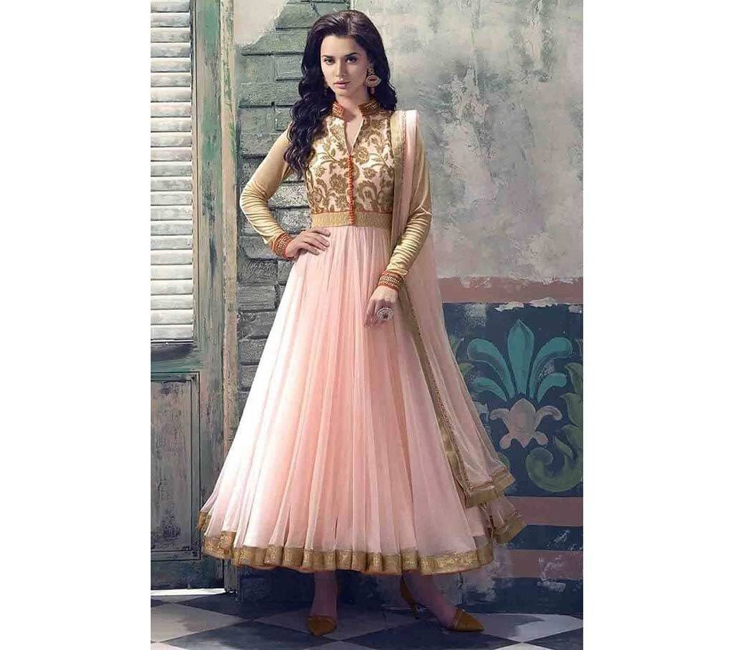 Semistitched replica georgette long party suit