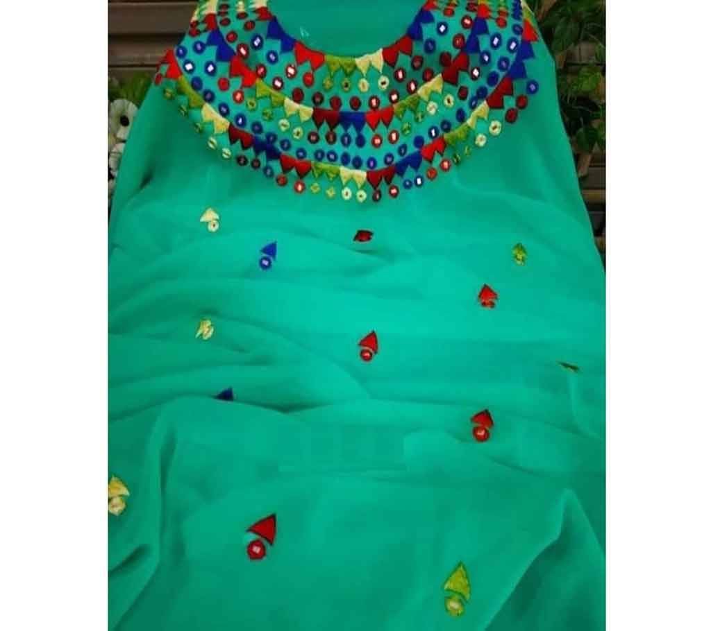 Unstitched embroidery & Glass work paste Color kameez for Women (1 piece)