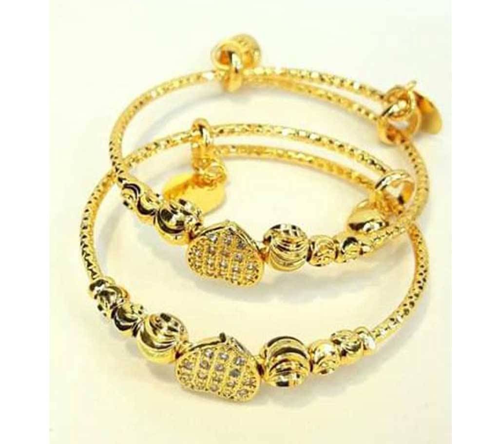 diamond cutting golden bangles bracelet for girl kids 
