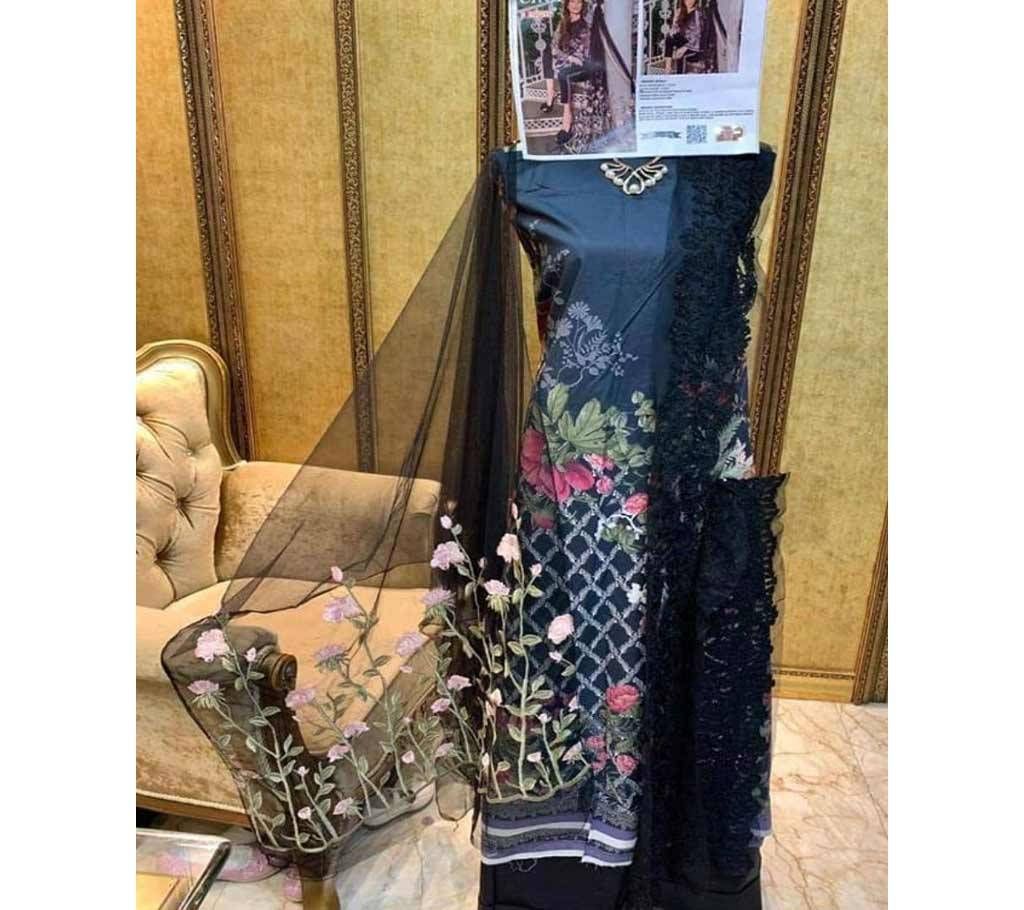 Unstitched Pure Cambric Cotton Digital Printed Salwar Kameez