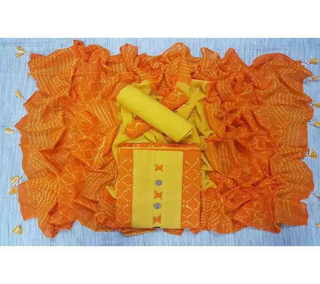 Unstitched Bexi Voil Leach Vegetable Batik Three Piece For Women-2