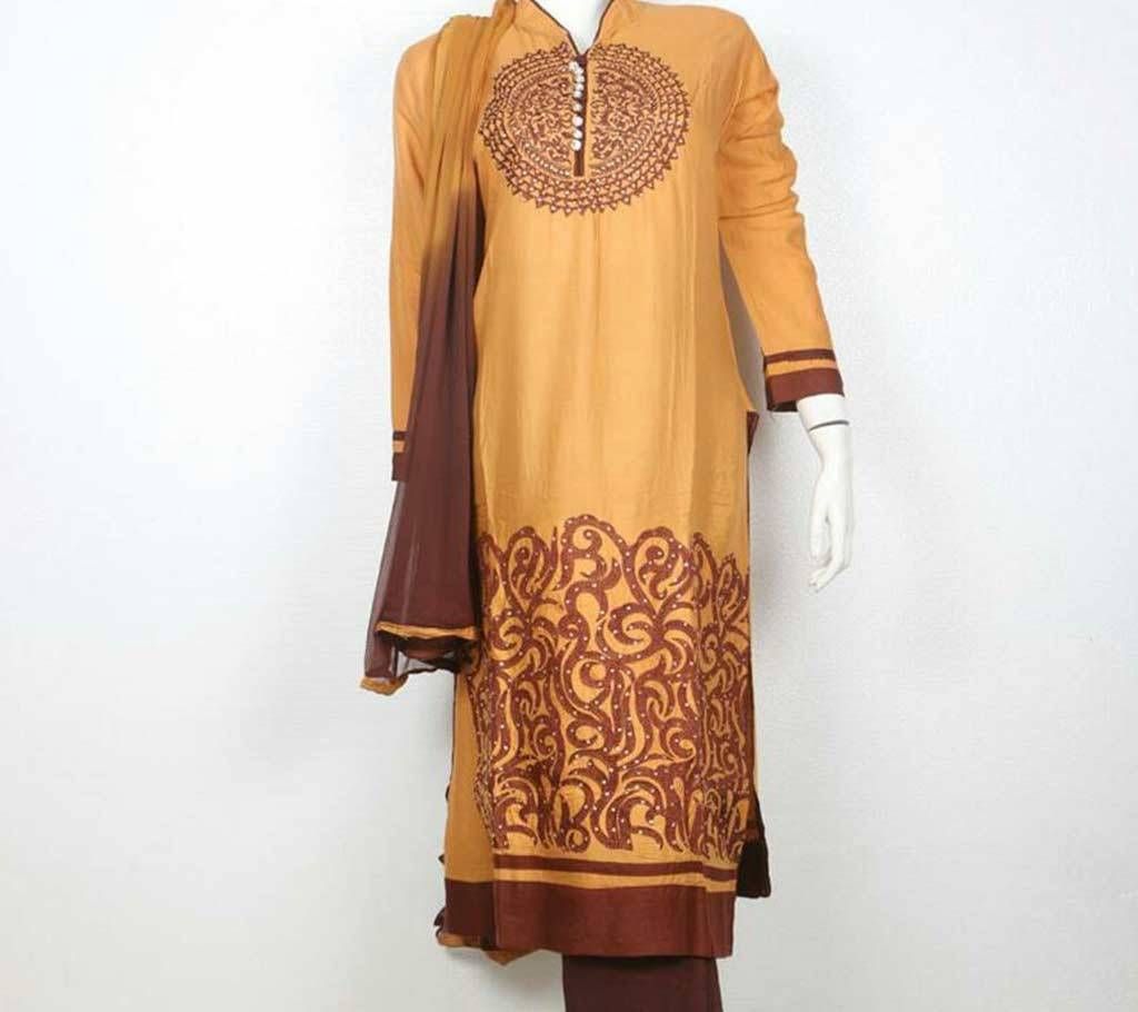 Ready made linen embroidery three piece 