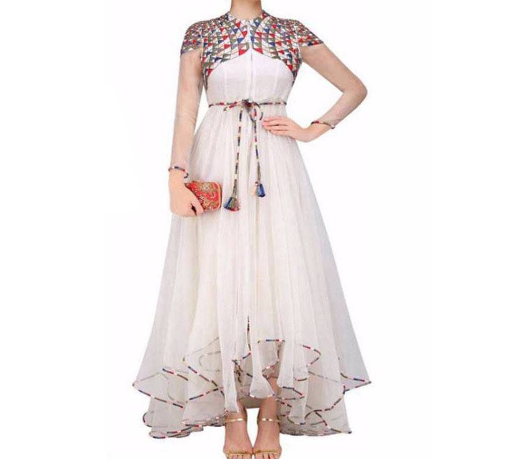 Unstitched Gorgeous White Gown  