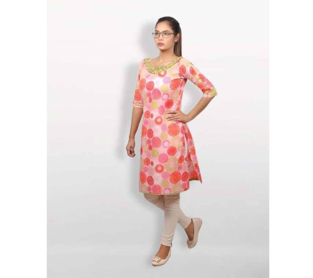 Pink Cotton Kurti for Women