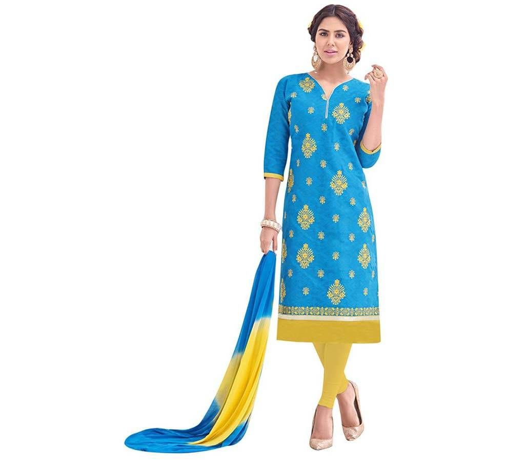 Semi Stitched Cotton Three Piece - Copy