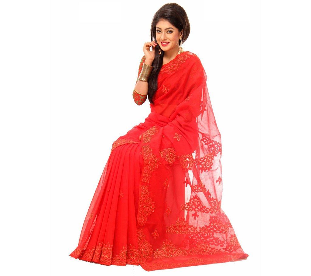 Andy Silk Applique Hand Embroidery Saree 