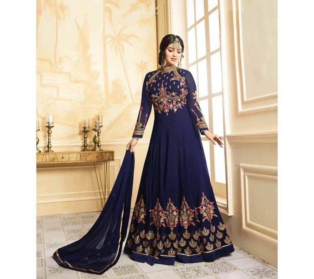 Semi Stitched Georgette Gown With Embroidery Work (Copy)