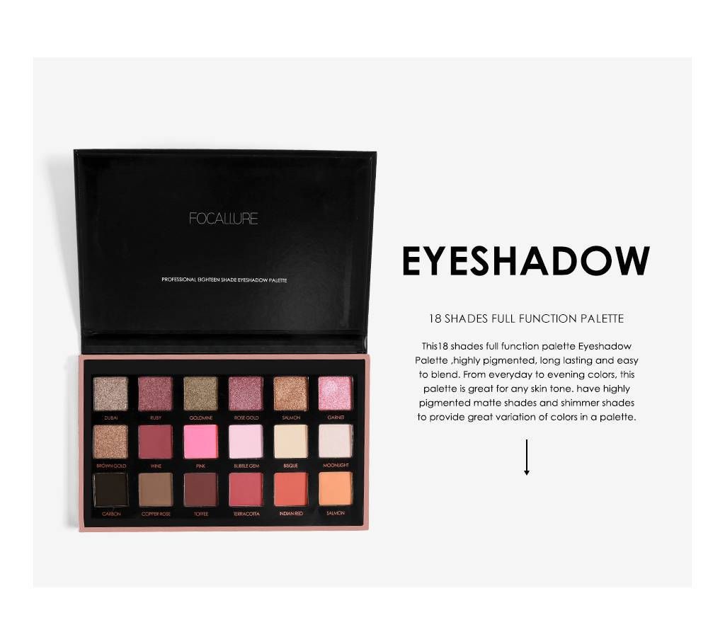 FOCALLURE 18 colours Shimmer Eye shadow (China)