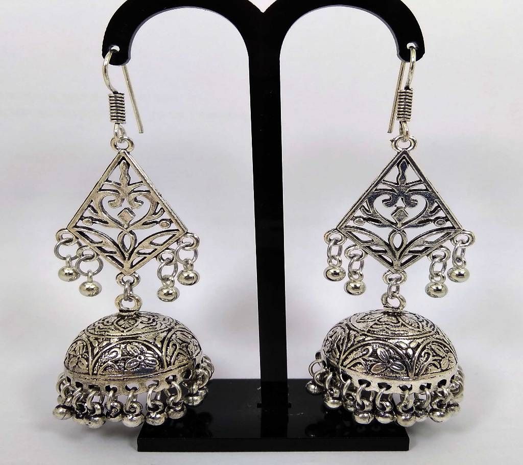 German silver plated jhumka 