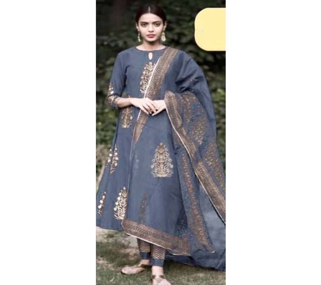 unstitched skin printed Rajdhani voyel cotton  salwar kameez St block-197