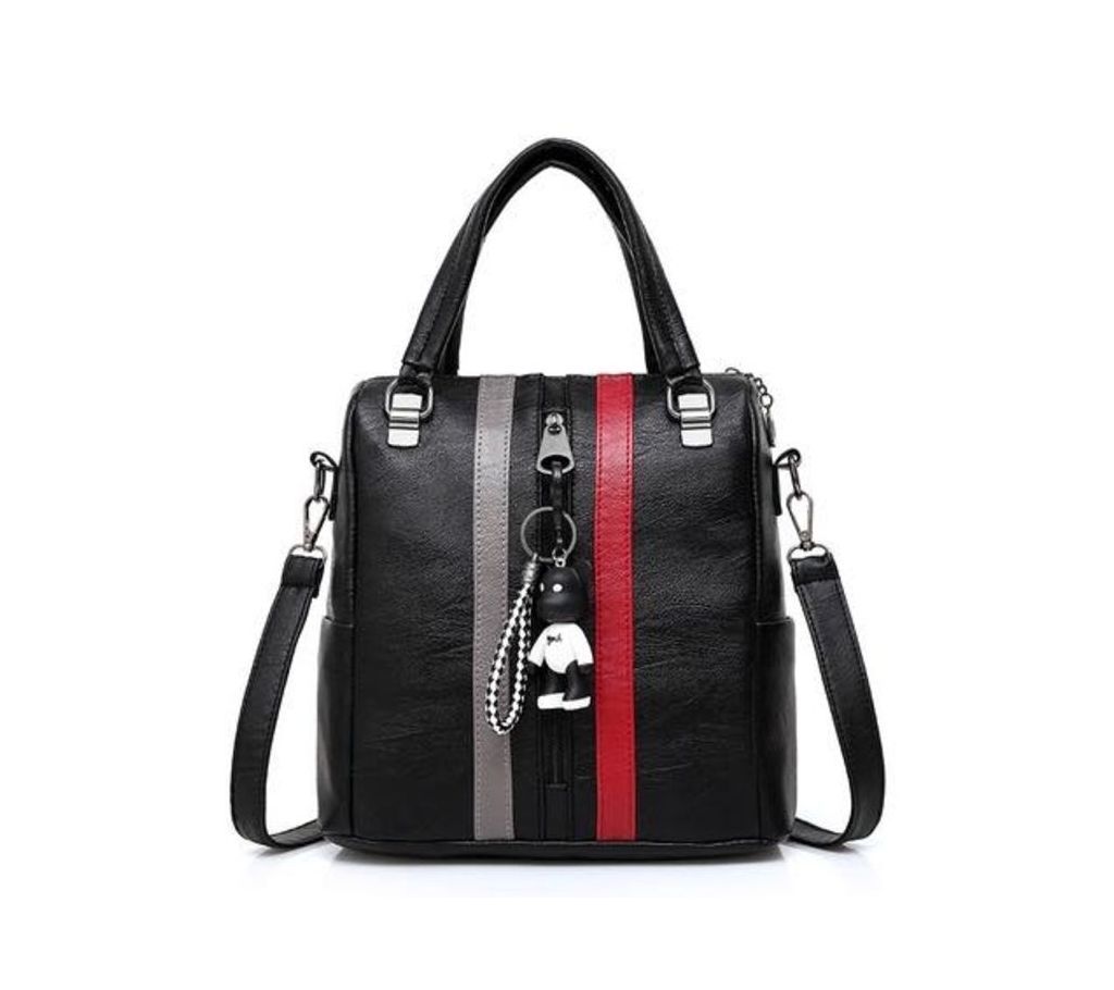 New Fashion Women High Quality Handbag as well Backpack 1826  Grey & Red Stripe
