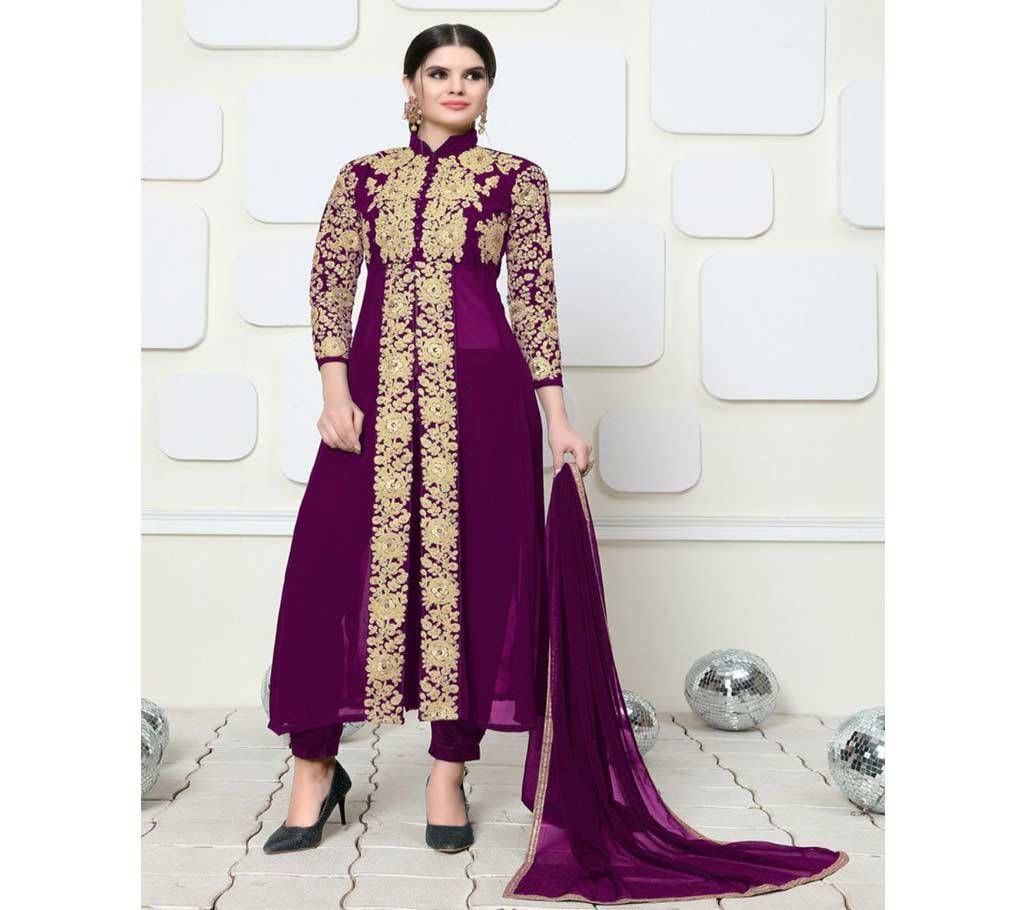 Faux Georgette Embroidery Unstitched Suit Set