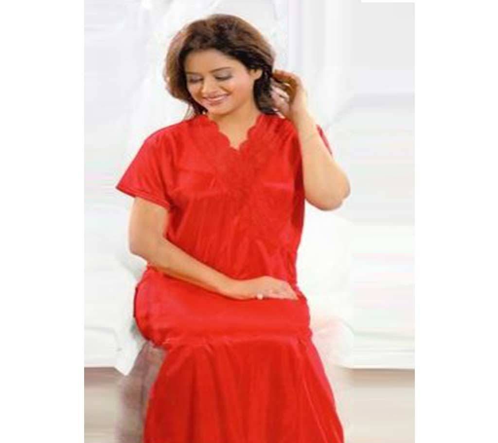 Fashionable Six Part Night Dress-6114 Red