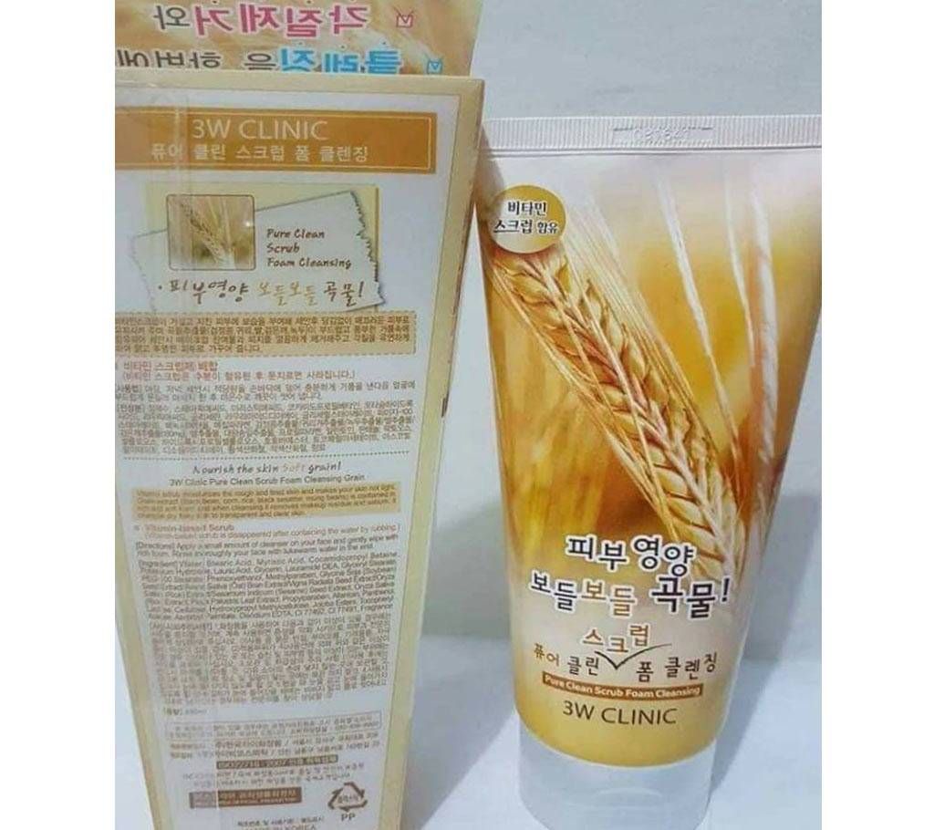 3W Clinic Grain Pure Clean Scrub Foam Cleansing (Korean)