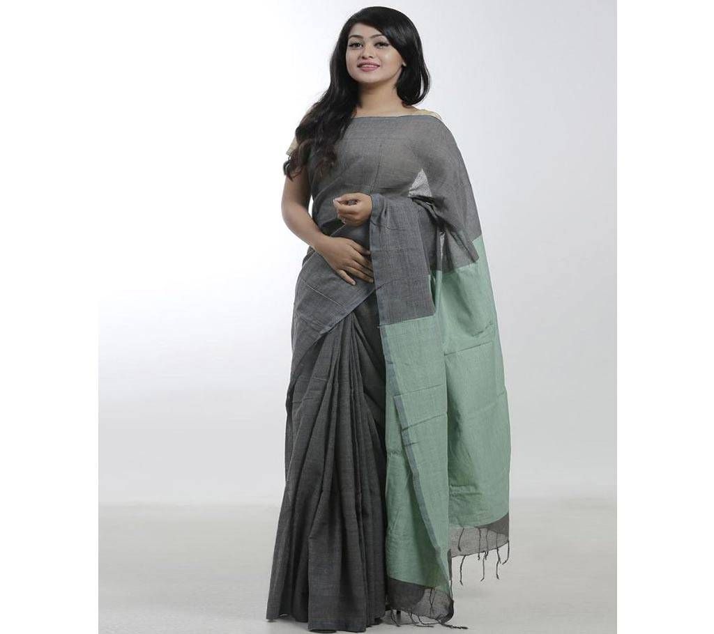 Light Ash Color Cotton  Saree