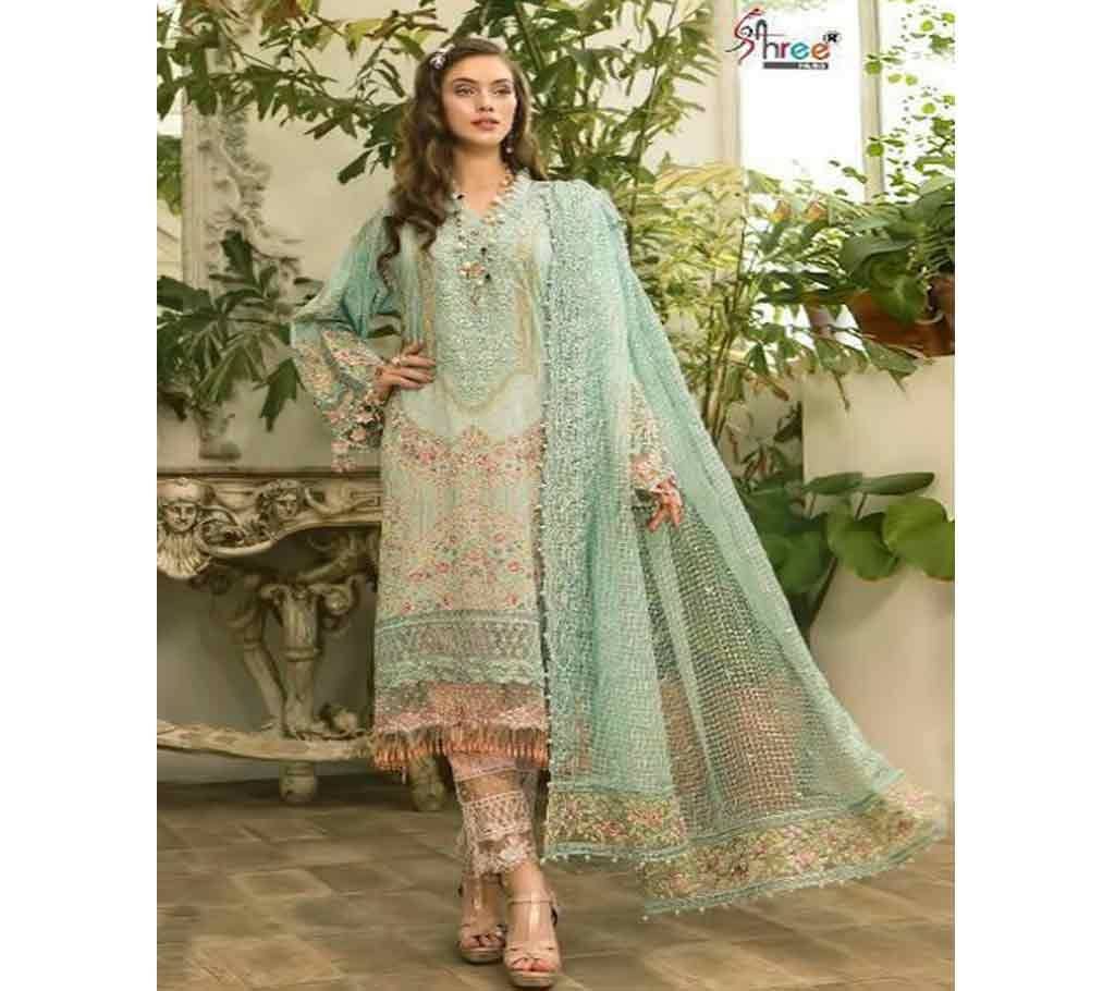 Shree Fab Mariya B Lawn Collection Vol 2 - 1637 - Light Aqua Green - ASI