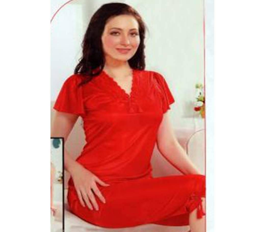 Fashionable Six Part Nighty-6309 Red