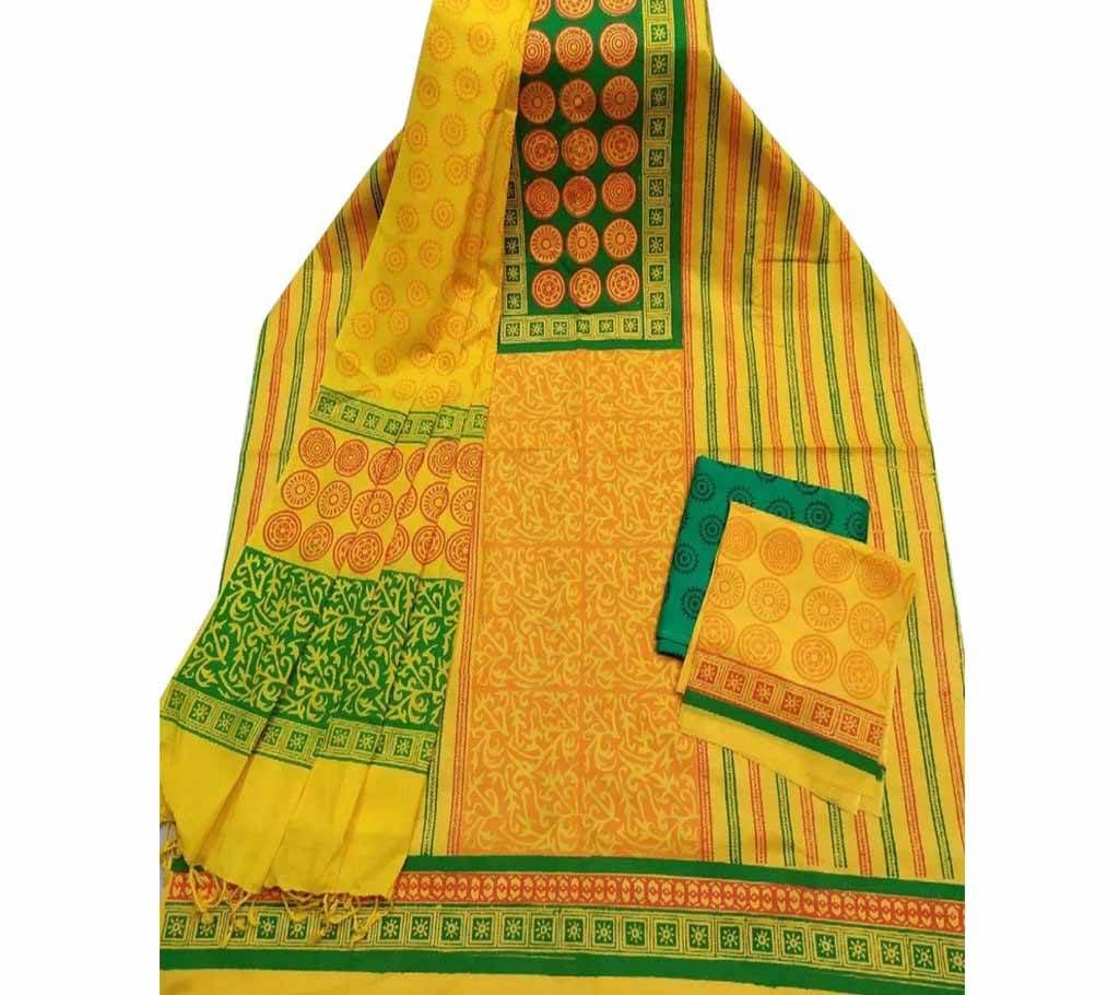 Unstitched Block Printed Cotton Salwar kameez st-36