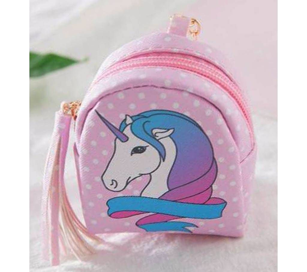  Female Cute Unicorn Tassel Zipper Coin Purs