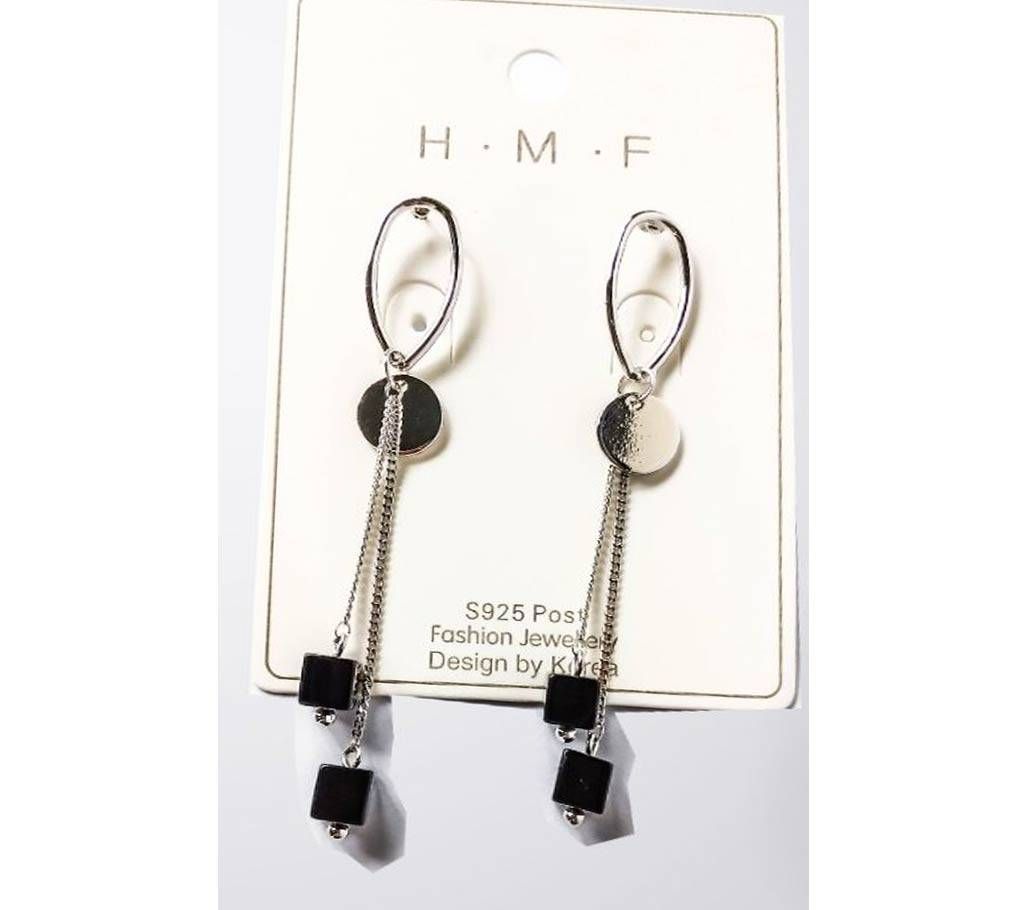 Black Shining Chain Earrings For Women